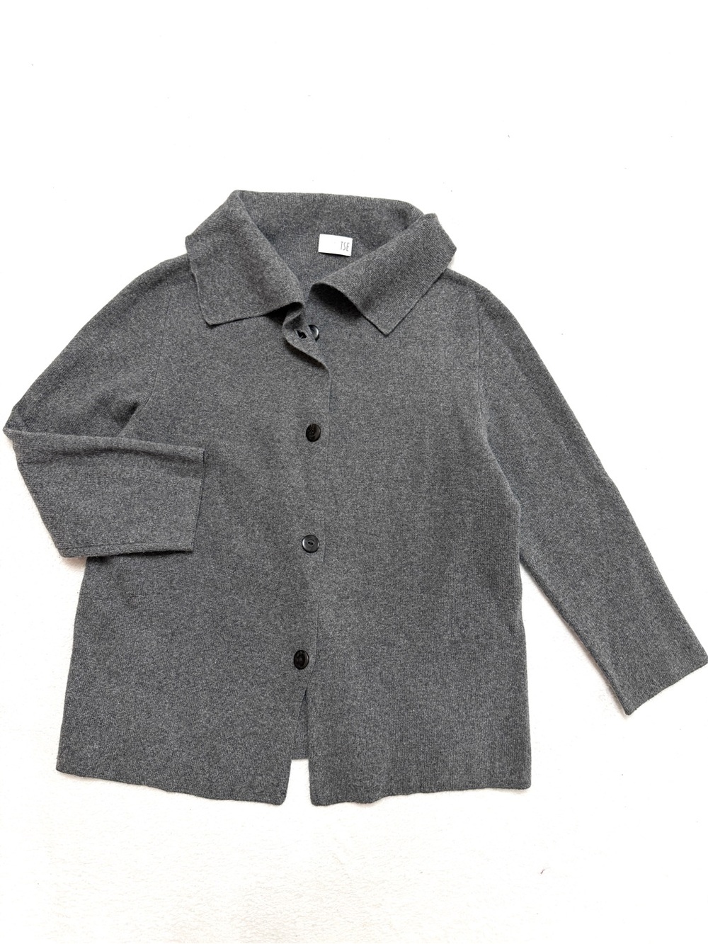 TSE sz XL 100% Cashmere Cardigan Sweater Button Down Collared